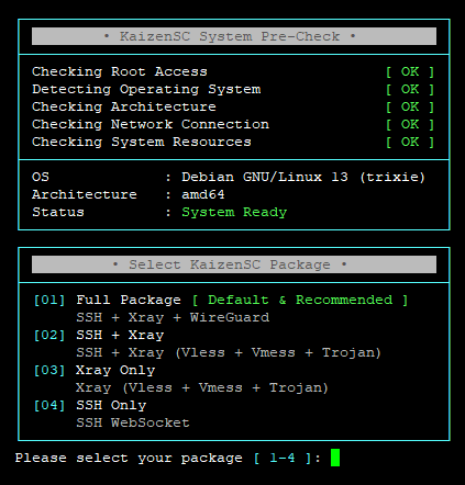KaizenSC package selection preview